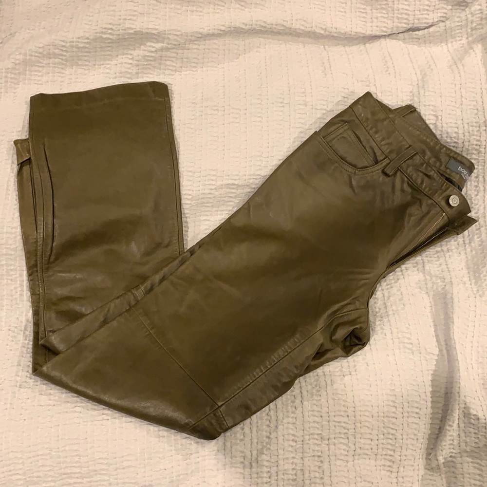 Vintage GAP green leather boot cut pants